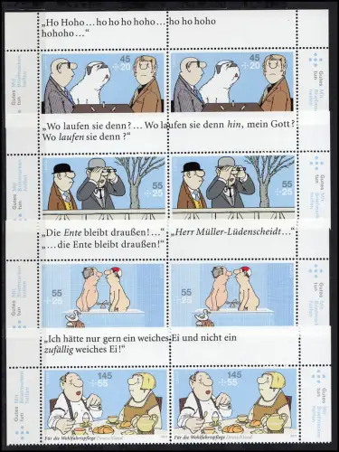 2836-2839 Wofa 2011 Loriot - Oberrandpaare mit kompletten Zitaten, postfrisch **