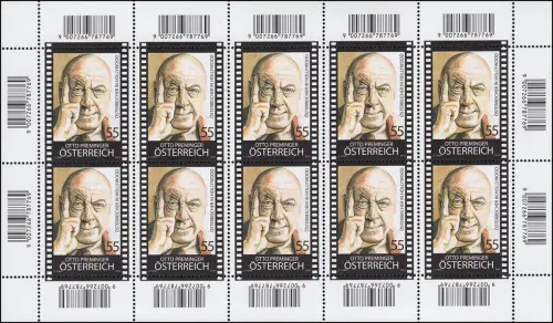 2851 Otto Preminger, Regisseur - kompletter Kleinbogen, postfrisch **