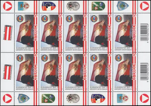 2900 Auslandseinsätze Bundesheer - kompletter Kleinbogen, postfrisch **