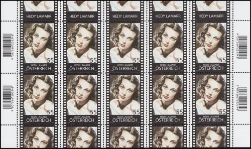 2911 Hedy Lamarr, Schauspielerin- kompletter Kleinbogen, postfrisch **