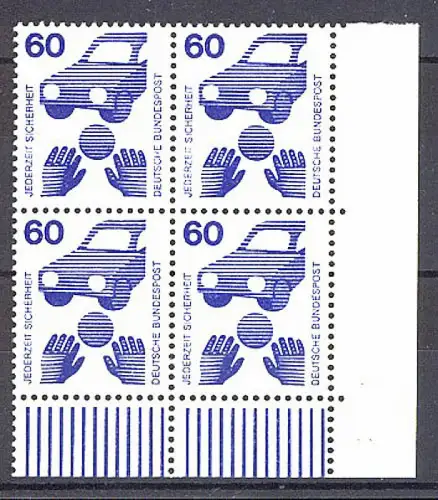 701 Unfallverhütung 60 Pf Eck-Vbl. ur ** postfrisch