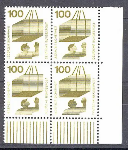 702 Unfallverhütung 100 Pf Eck-Vbl. ur ** postfrisch