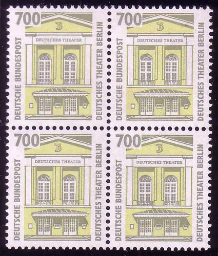 1691 SWK 700 Pf Viererblock ** postfrisch