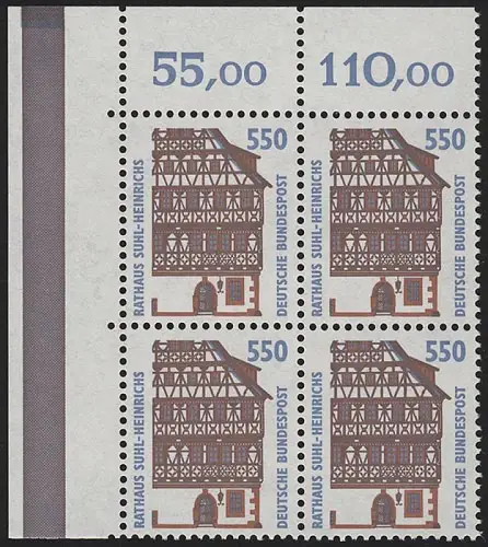 1746 SWK 550 Pf Eck-Vbl. ol MIT Naht ** postfrisch