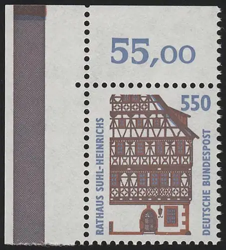 1746 SWK 550 Pf Ecke ol MIT Naht ** postfrisch