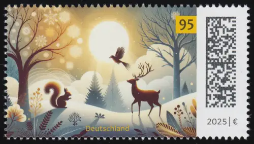 3935 Weihnachten 2025 - Winterlandschaft, NASSKLEBEND, postfrisch **