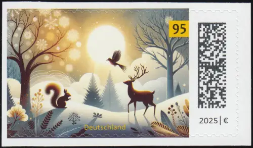 3937 Weihnachten 2025 - Winterlandschaft, SELBSTKLEBEND, postfrisch **