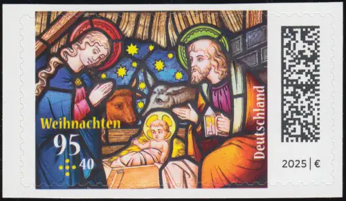 3936 Weihnachten 2025 - Kirchenfenster, SELBSTKLEBEND, postfrisch **
