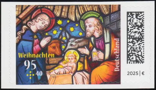 3936 Weihnachten 2025 - Kirchenfenster, SELBSTKLEBEND, postfrisch **