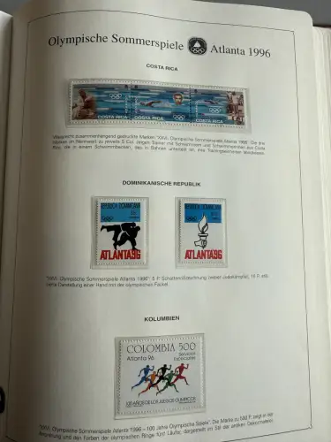 Olympia 1996 im Vordruckalbum Deutsche Sporthilfe, 45 Seiten, postfrisch **