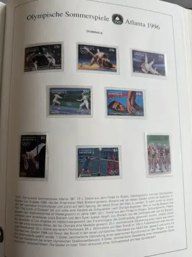 Olympia 1996 im Vordruckalbum Deutsche Sporthilfe, 45 Seiten, postfrisch **