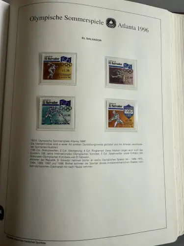 Olympia 1996 im Vordruckalbum Deutsche Sporthilfe, 45 Seiten, postfrisch **