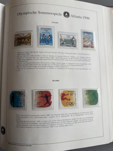 Olympia 1996 im Vordruckalbum Deutsche Sporthilfe, 45 Seiten, postfrisch **