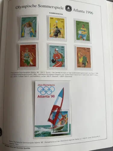 Olympia 1996 im Vordruckalbum Deutsche Sporthilfe, 45 Seiten, postfrisch **