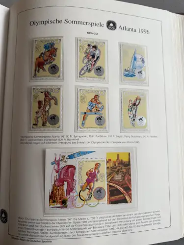 Olympia 1996 im Vordruckalbum Deutsche Sporthilfe, 45 Seiten, postfrisch **