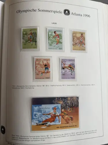 Olympia 1996 im Vordruckalbum Deutsche Sporthilfe, 45 Seiten, postfrisch **