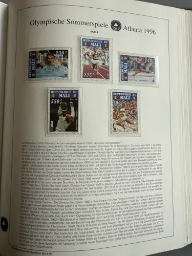 Olympia 1996 im Vordruckalbum Deutsche Sporthilfe, 45 Seiten, postfrisch **
