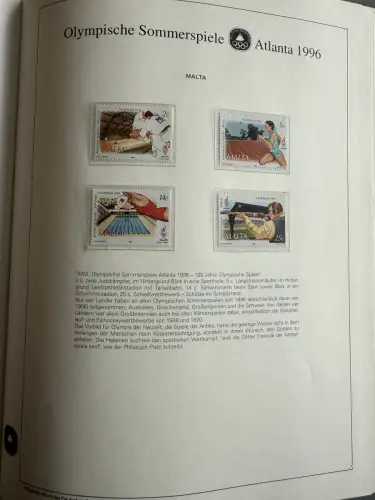 Olympia 1996 im Vordruckalbum Deutsche Sporthilfe, 45 Seiten, postfrisch **