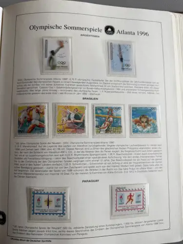 Olympia 1996 im Vordruckalbum Deutsche Sporthilfe, 45 Seiten, postfrisch **