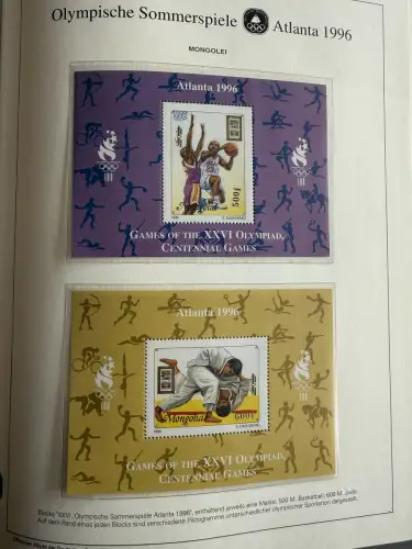 Olympia 1996 im Vordruckalbum Deutsche Sporthilfe, 45 Seiten, postfrisch **