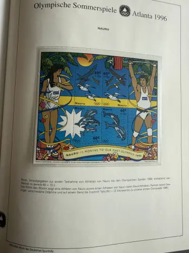 Olympia 1996 im Vordruckalbum Deutsche Sporthilfe, 45 Seiten, postfrisch **