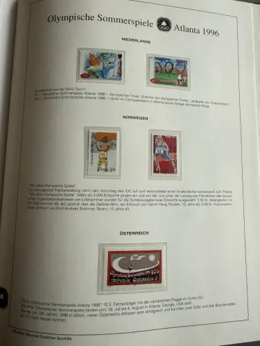 Olympia 1996 im Vordruckalbum Deutsche Sporthilfe, 45 Seiten, postfrisch **