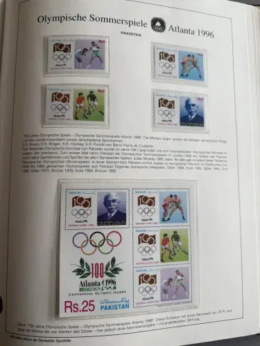 Olympia 1996 im Vordruckalbum Deutsche Sporthilfe, 45 Seiten, postfrisch **