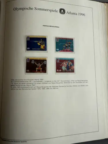 Olympia 1996 im Vordruckalbum Deutsche Sporthilfe, 45 Seiten, postfrisch **