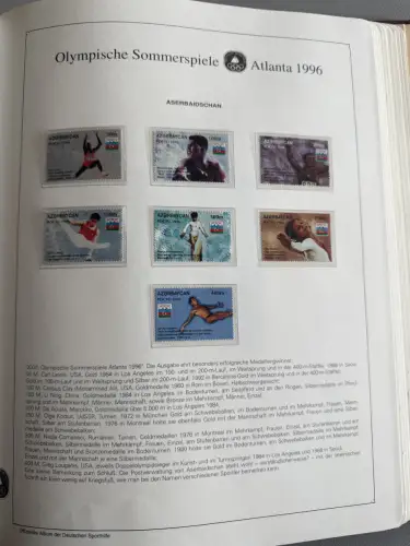 Olympia 1996 im Vordruckalbum Deutsche Sporthilfe, 45 Seiten, postfrisch **