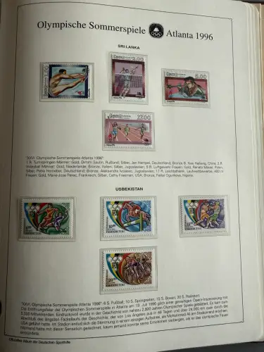 Olympia 1996 im Vordruckalbum Deutsche Sporthilfe, 45 Seiten, postfrisch **