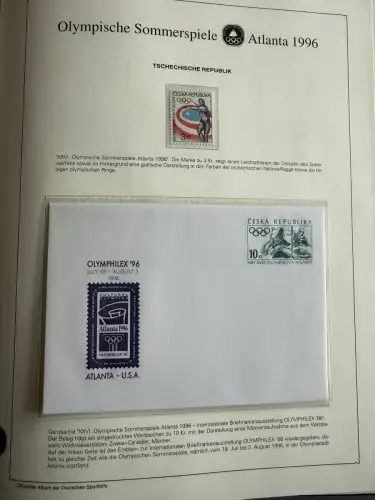 Olympia 1996 im Vordruckalbum Deutsche Sporthilfe, 45 Seiten, postfrisch **