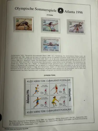 Olympia 1996 im Vordruckalbum Deutsche Sporthilfe, 45 Seiten, postfrisch **