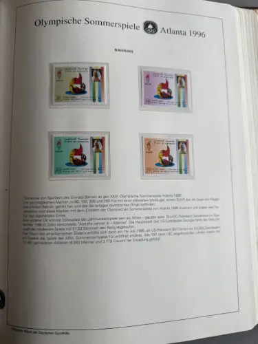 Olympia 1996 im Vordruckalbum Deutsche Sporthilfe, 45 Seiten, postfrisch **