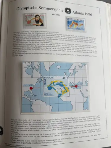 Olympia 1996 im Vordruckalbum Deutsche Sporthilfe, 45 Seiten, postfrisch **