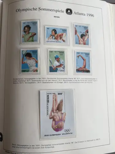 Olympia 1996 im Vordruckalbum Deutsche Sporthilfe, 45 Seiten, postfrisch **