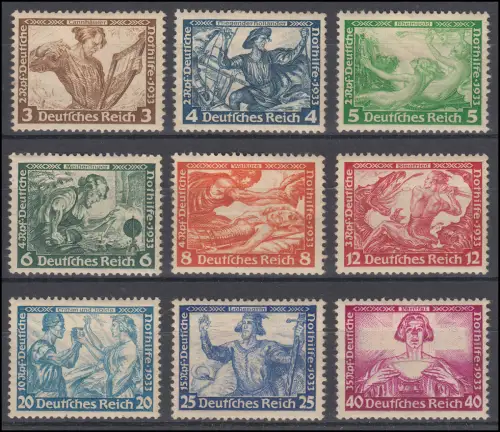 499-507 Wagner komplett  - alle mit Falzresten / Gummimängel *