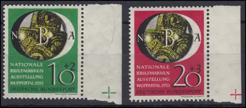 141-142 NBA Wuppertal, Randsatz rechts mit Passerkreuz ** gpr. Schlegel BPP