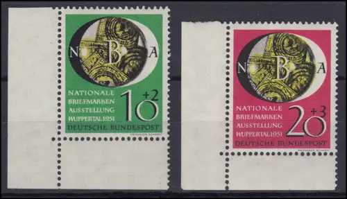 141-142 NBA Wuppertal - Satz Ecke unten links, ungefaltet postfrisch **