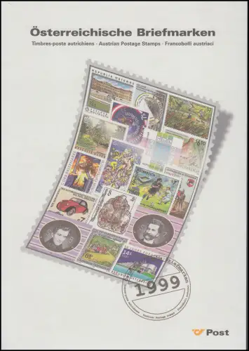 Jahreszusammenstellung der Österreichischen Post 1999 ** postfrisch