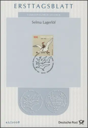 ETB 42/2008 Selma Lagerlöf, Schriftstellerin, Nils Holgersson