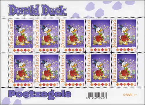 2801 Meine Marke 2010 - Donald Duck, Kleinbogen I mit 5x2 Marken **