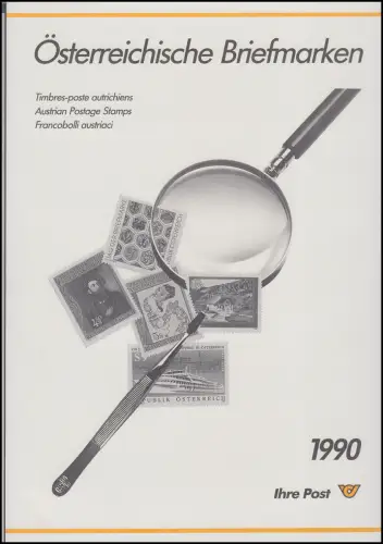 Jahreszusammenstellung der Österreichischen Post 1990 ** postfrisch