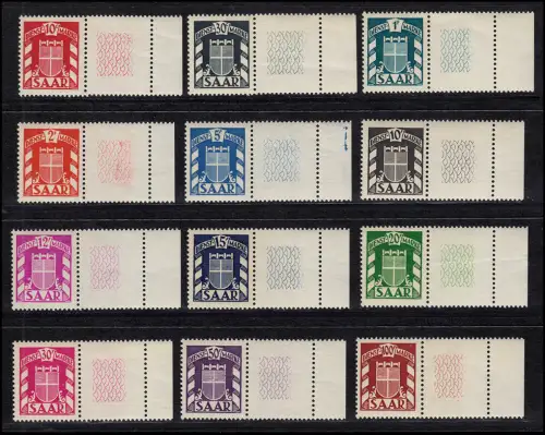 33-44L Dienstmarken Saarland - Satz 12 Werte mit Leerfeld, postfrisch **