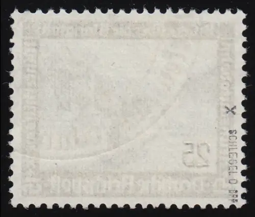 641x WHW 25 Pf Bauten Mangfallbrücke, gestempelt O, Befund Schlegel einwandfrei