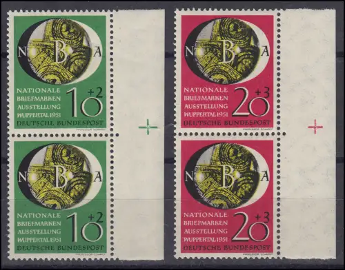 141-142 NBA Wuppertal, Randpaar rechts mit Passerkreuz ** gpr. Schlegel BPP