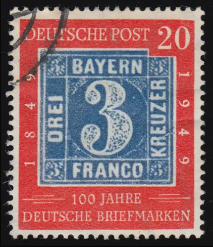 114I Briefmarke 20 Pf. mit PLF langer Riss durch R von KREUZER, Feld 22, Eck-O