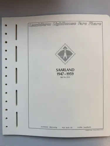 Saarland 1954-1959 auf Leuchtturm-SF-Vordruckblättern komplett, postfrisch **