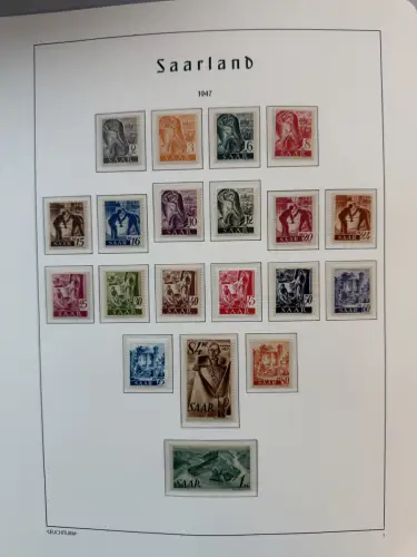 Saarland 1954-1959 auf Leuchtturm-SF-Vordruckblättern komplett, postfrisch **