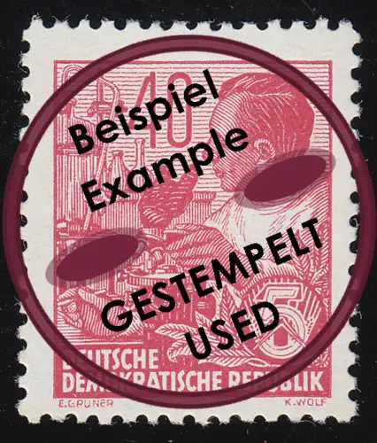 418x YI Fünfjahrplan 40 Pf Wz.2 YI gestempelt O geprüft