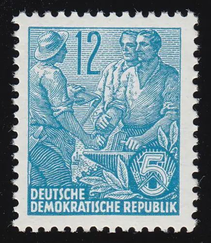 410x YI Fünfjahrplan 12 Pf Wz.2 YI ** geprüft